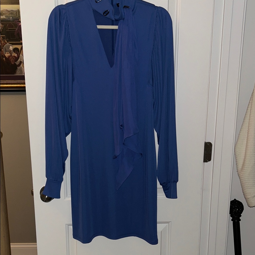 White House Black Market Blue Long Sleeve Dress